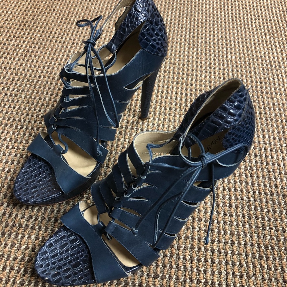Alexandre Birman Blue Croc Heels